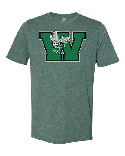Williamston - Green - W - Hornet Mascot - Next Level - Heat Transferred - Adult Premium T-Shirt