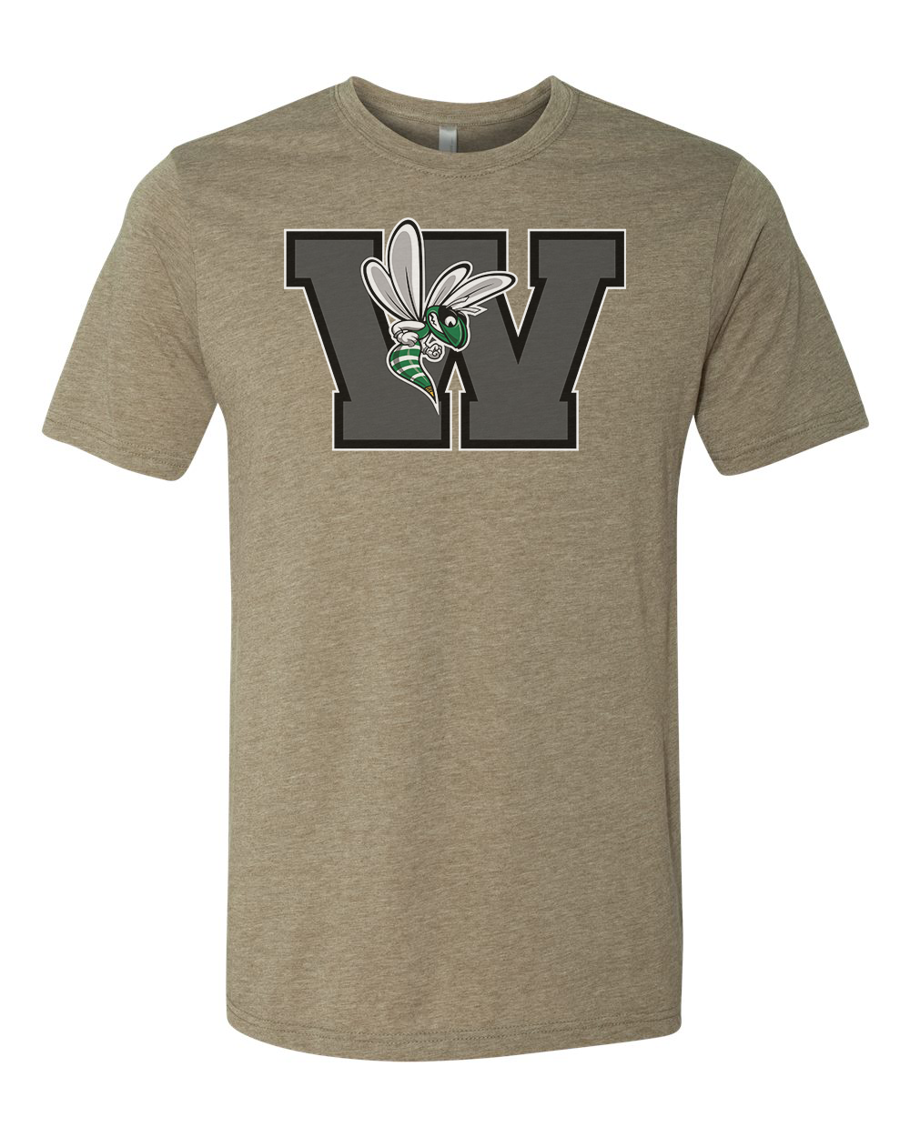 Williamston - Grey - W - Hornet Mascot - Next Level - Heat Transferred - Adult Premium T-Shirt