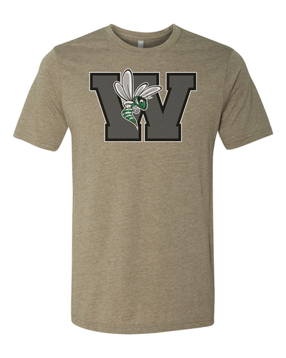 Williamston - Grey - W - Hornet Mascot - Next Level - Heat Transferred - Adult Premium T-Shirt