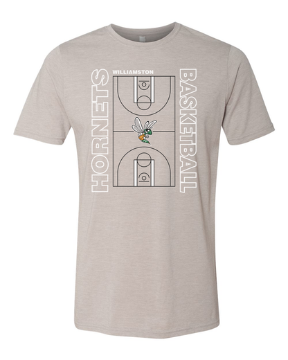 Hornets Williamston Basketball Court - Next Level - Heat Transferred - Adult Premium T-Shirt