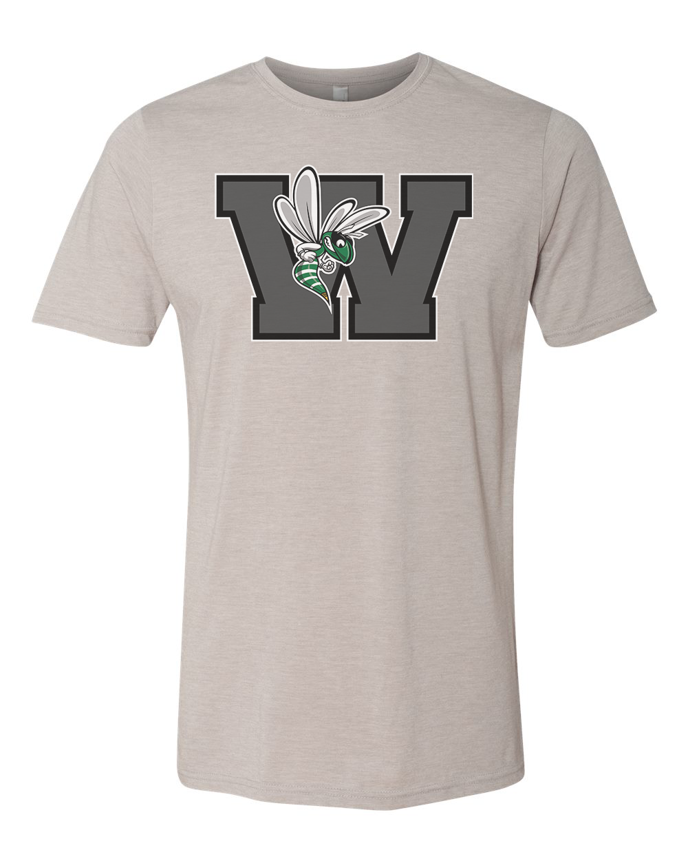 Williamston - Grey - W - Hornet Mascot - Next Level - Heat Transferred - Adult Premium T-Shirt