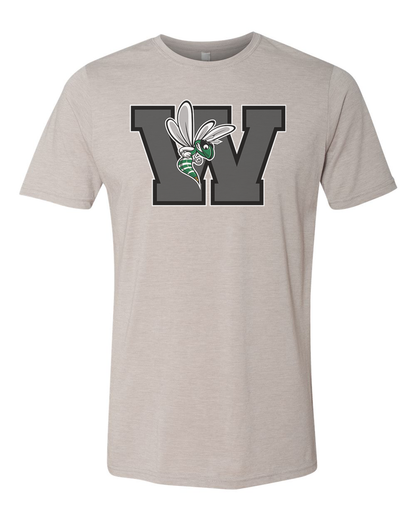 Williamston - Grey - W - Hornet Mascot - Next Level - Heat Transferred - Adult Premium T-Shirt