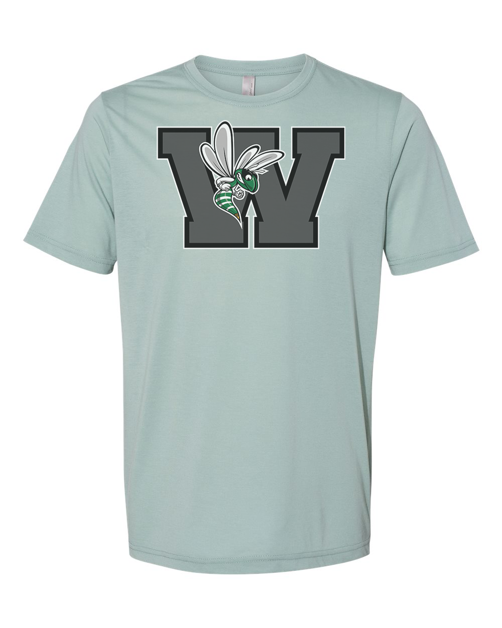 Williamston - Grey - W - Hornet Mascot - Next Level - Heat Transferred - Adult Premium T-Shirt