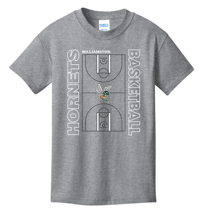 Hornets Williamston Basketball Court - Port and Co - Heat Transferred - Youth T-Shirt