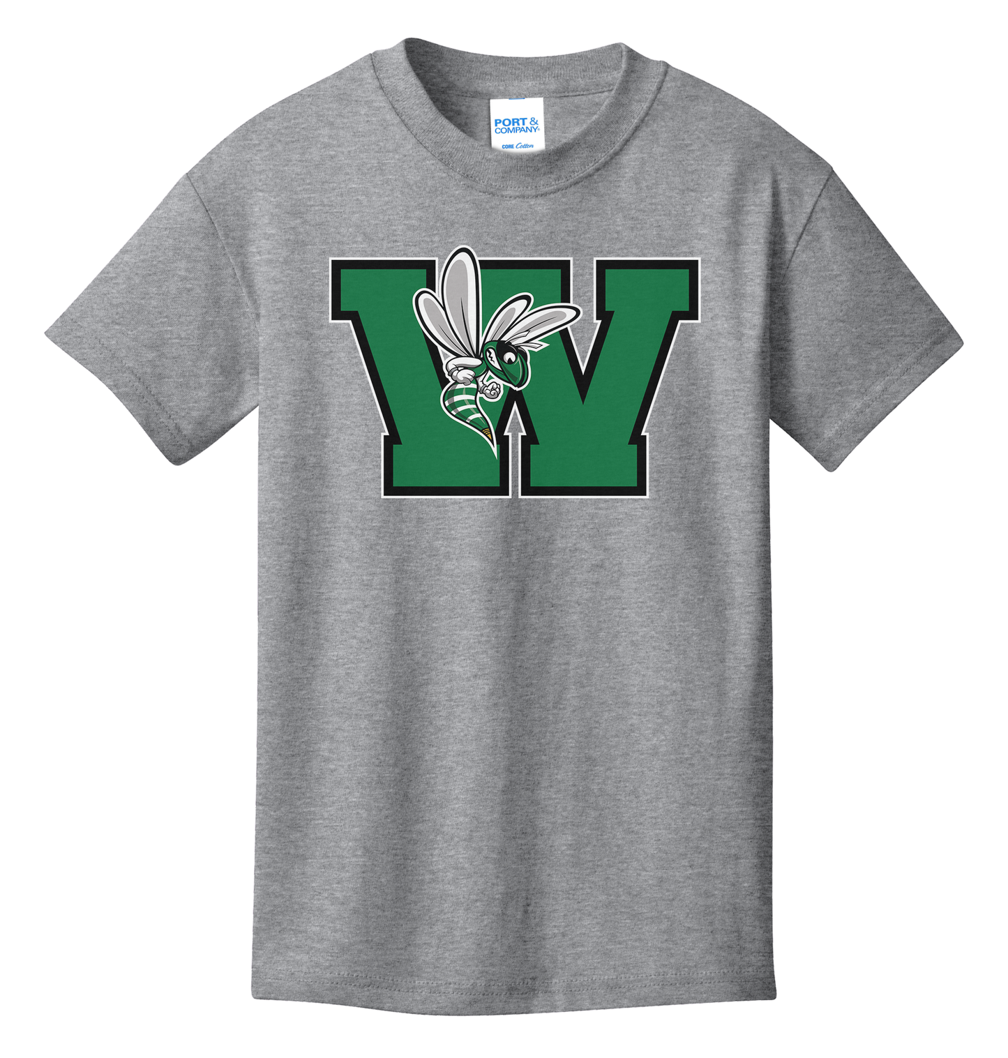 Williamston - Green - W - Hornet Mascot - Port and Co - Heat Transferred - Adult T-Shirt