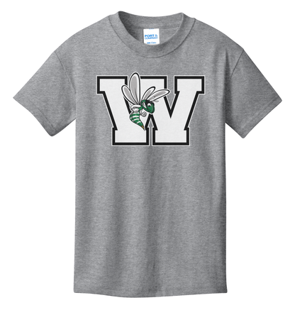Williamston - White - W - Hornet Mascot - Port and Co - Heat Transferred - Adult T-Shirt