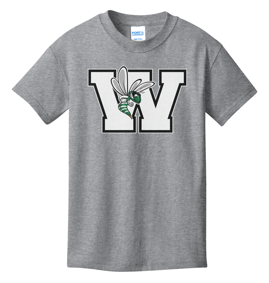 Williamston - White - W - Hornet Mascot - Port and Co - Heat Transferred - Adult T-Shirt