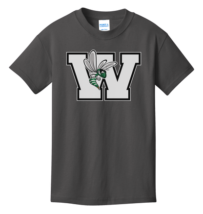 Williamston - White - W - Hornet Mascot - Port and Co - Heat Transferred - Adult T-Shirt