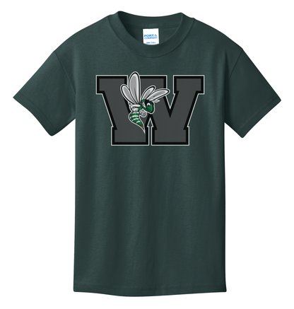 Williamston - Grey - W - Hornet Mascot - Port and Co - Heat Transferred - Youth T-Shirt