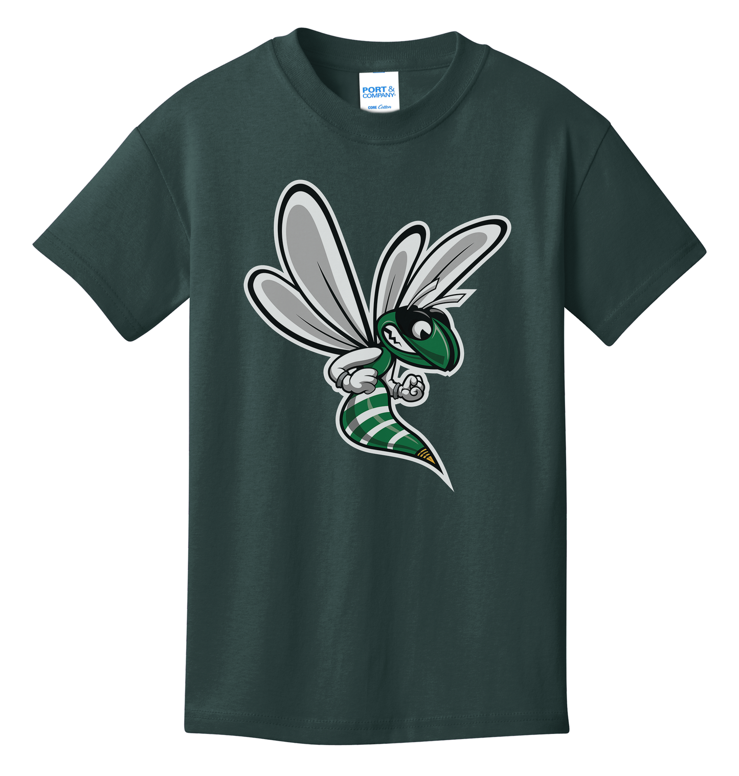 Williamston Hornet Mascot - Port and Co - Heat Transferred - Adult T-Shirt