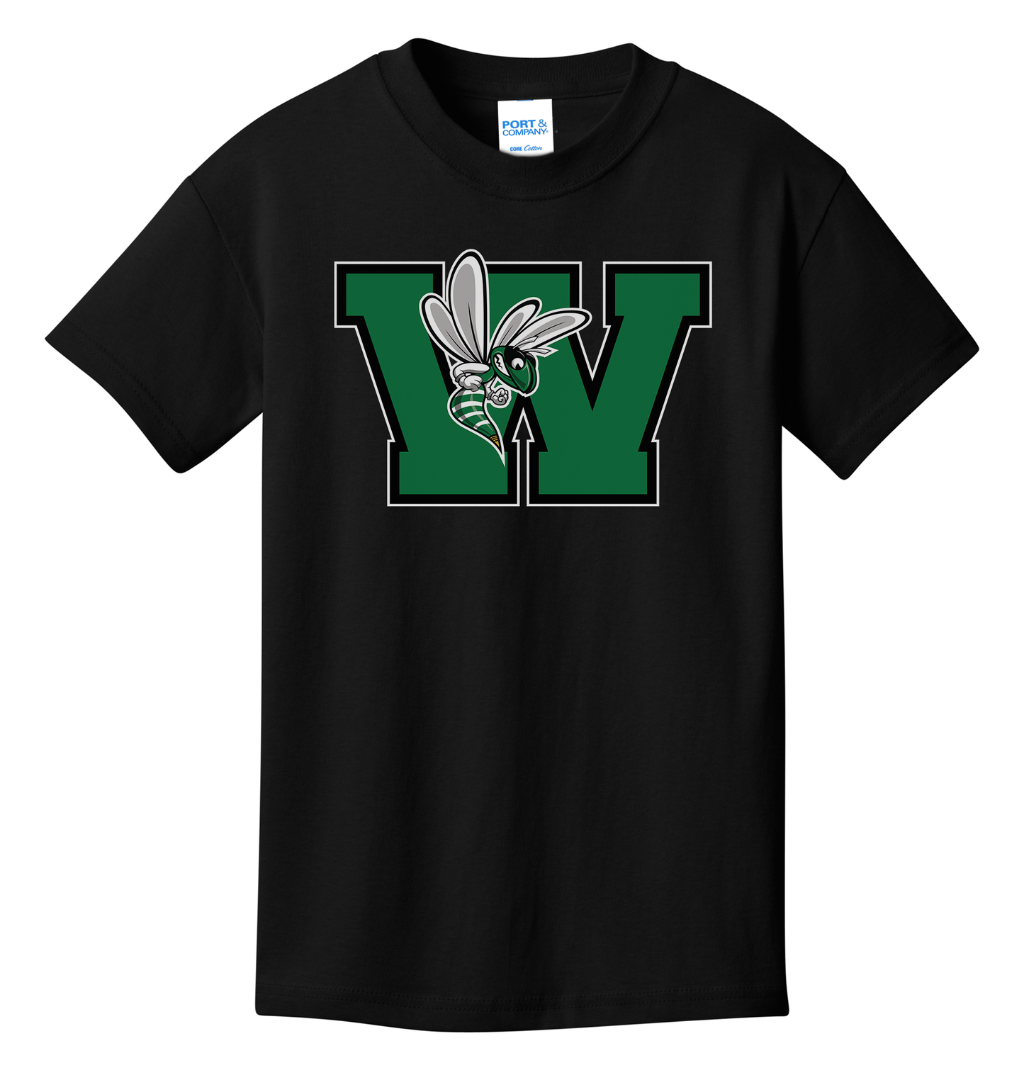 Williamston - Green - W - Hornet Mascot - Port and Co - Heat Transferred - Adult T-Shirt