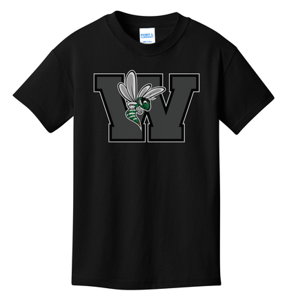 Williamston - Grey - W - Hornet Mascot - Port and Co - Heat Transferred - Adult T-Shirt