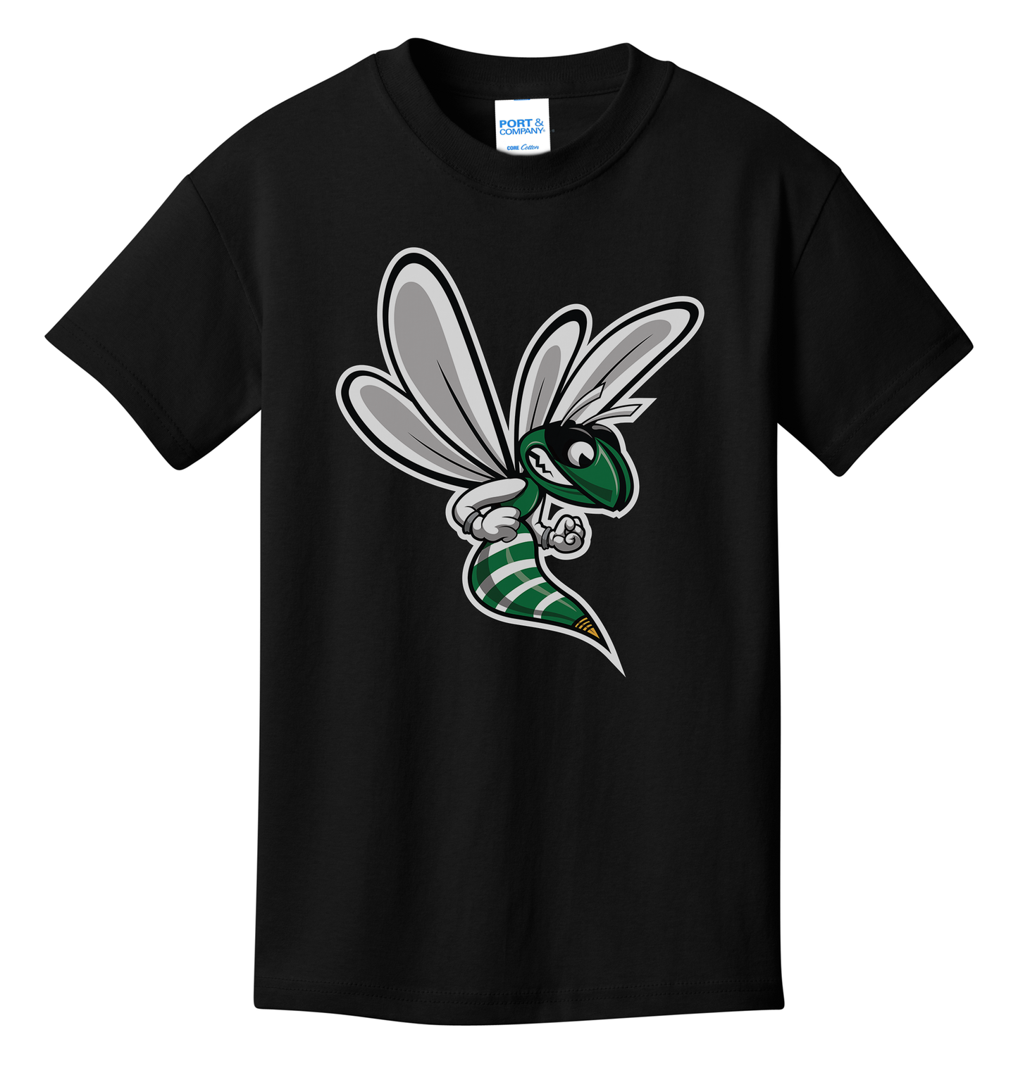 Williamston Hornet Mascot - Port and Co - Heat Transferred - Adult T-Shirt