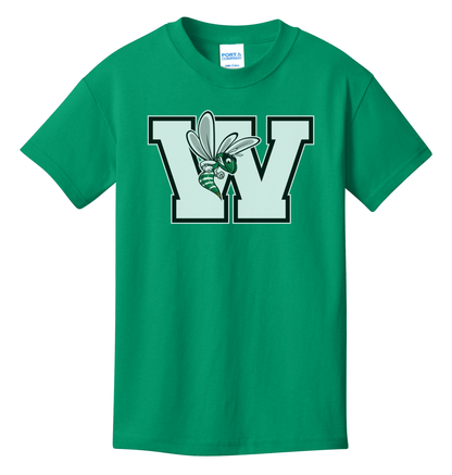 Williamston - White - W - Hornet Mascot - Port and Co - Heat Transferred - Adult T-Shirt