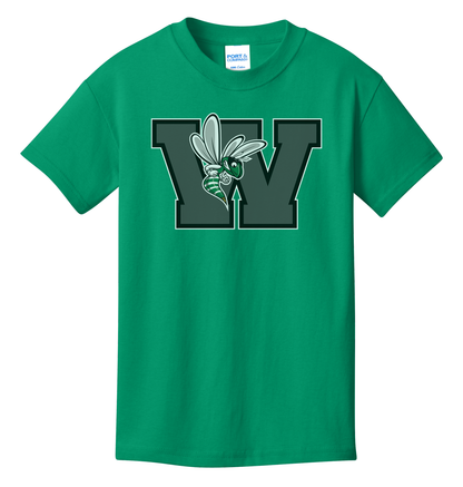 Williamston - Grey - W - Hornet Mascot - Port and Co - Heat Transferred - Adult T-Shirt