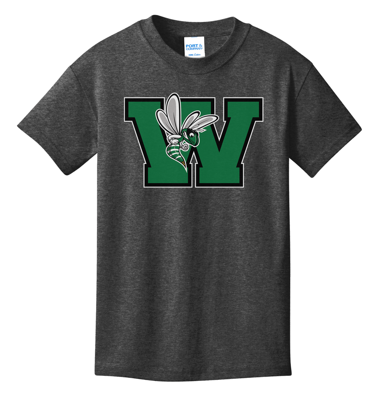 Williamston - Green - W - Hornet Mascot - Port and Co - Heat Transferred - Adult T-Shirt