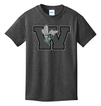 Williamston - Grey - W - Hornet Mascot - Port and Co - Heat Transferred - Adult T-Shirt