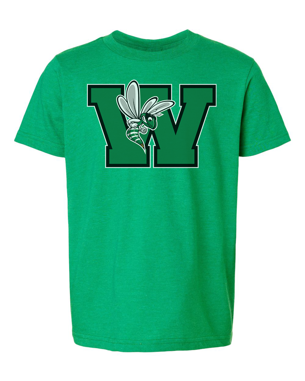 Williamston - Green - W - Hornet Mascot - Tultex - Heat Transferred - Youth T-Shirt