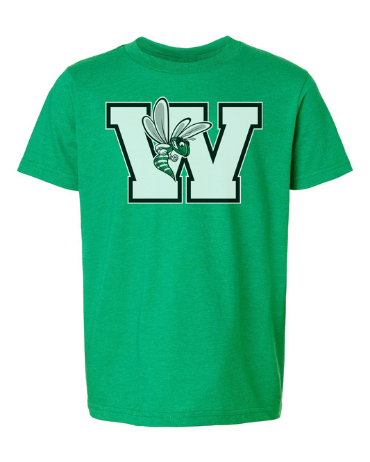 Williamston - White - W - Hornet Mascot- Tultex - Heat Transferred - Youth T-Shirt