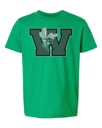 Williamston - Grey - W - Hornet Mascot - Tultex - Heat Transferred - Youth T-Shirt