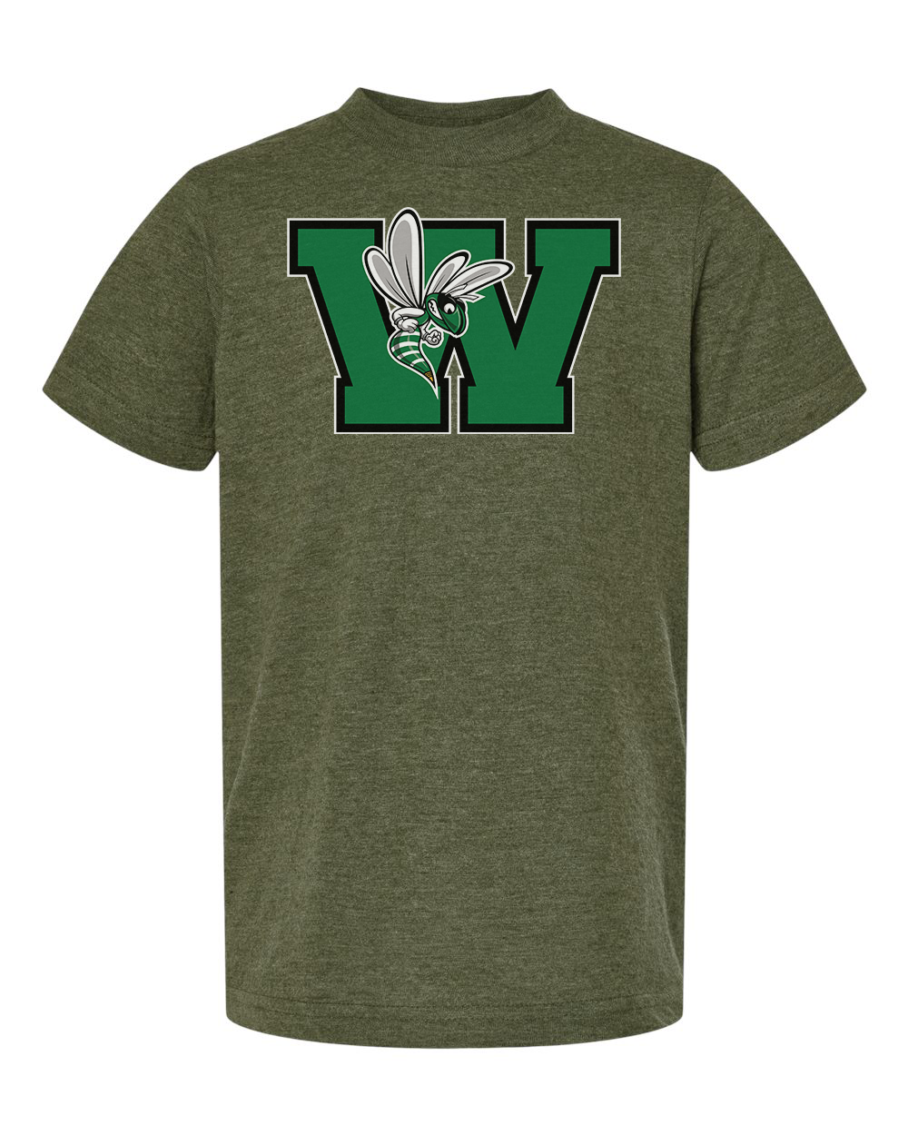 Williamston - Green - W - Hornet Mascot - Tultex - Heat Transferred - Youth T-Shirt
