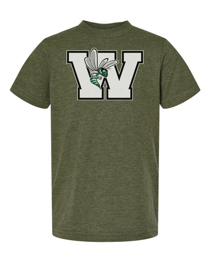 Williamston - White - W - Hornet Mascot- Tultex - Heat Transferred - Youth T-Shirt