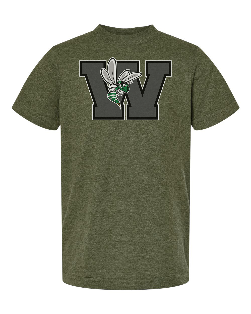 Williamston - Grey - W - Hornet Mascot - Tultex - Heat Transferred - Youth T-Shirt