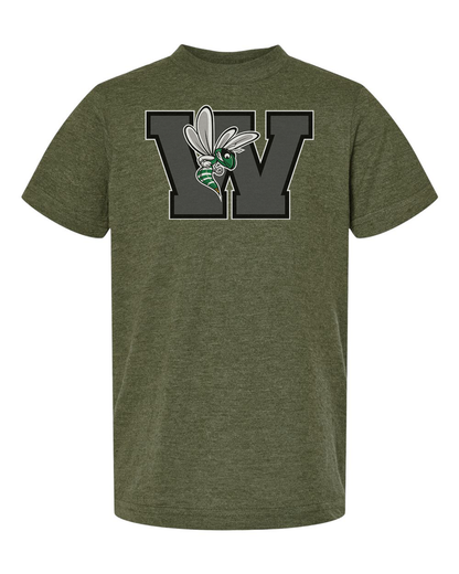 Williamston - Grey - W - Hornet Mascot - Tultex - Heat Transferred - Youth T-Shirt