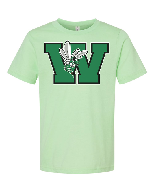 Williamston - Green - W - Hornet Mascot - Tultex - Heat Transferred - Adult T-Shirt