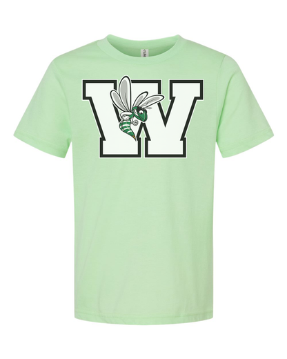 Williamston - White - W - Hornet Mascot - Tultex - Heat Transferred - Adult T-Shirt