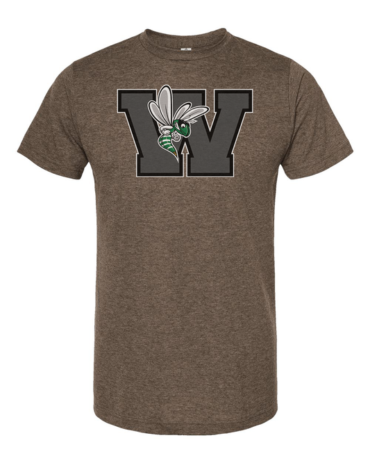 Williamston - Grey - W - Hornet Mascot - Tultex - Heat Transferred - Adult T-Shirt