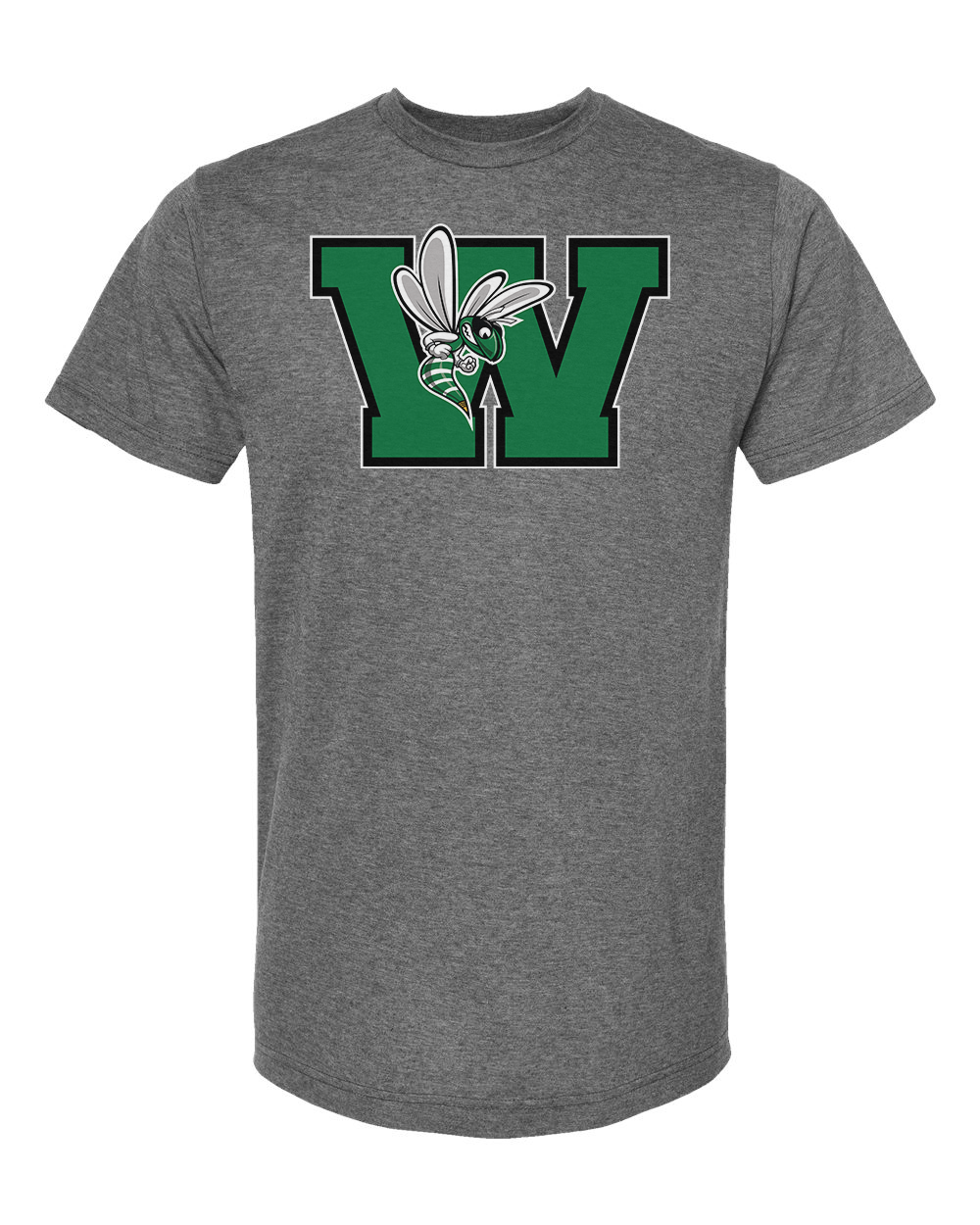 Williamston - Green - W - Hornet Mascot - Tultex - Heat Transferred - Adult T-Shirt