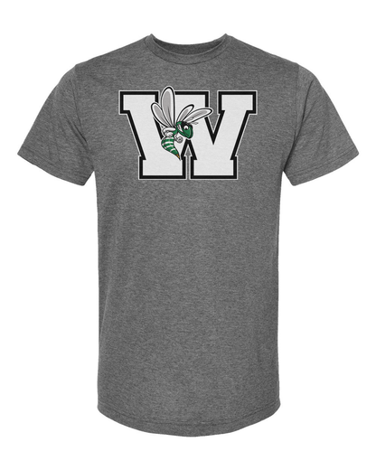 Williamston - White - W - Hornet Mascot - Tultex - Heat Transferred - Adult T-Shirt