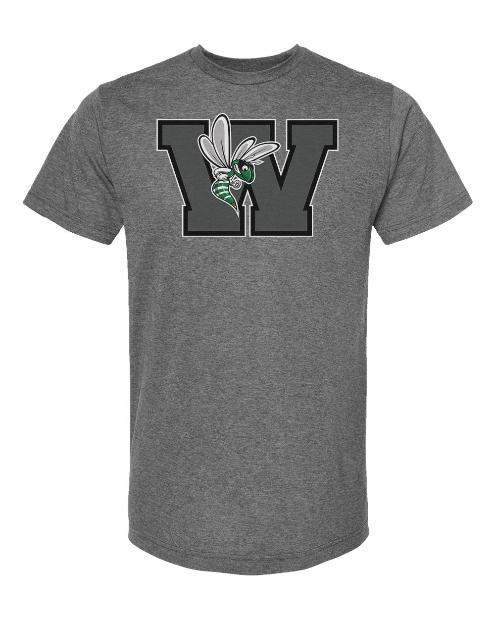 Williamston - Grey - W - Hornet Mascot - Tultex - Heat Transferred - Adult T-Shirt