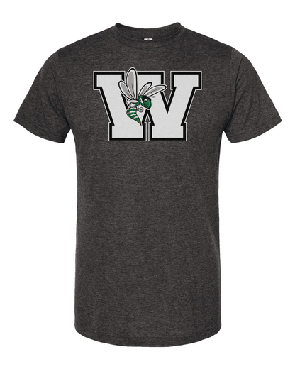 Williamston - White - W - Hornet Mascot - Tultex - Heat Transferred - Adult T-Shirt