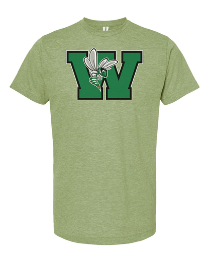 Williamston - Green - W - Hornet Mascot - Tultex - Heat Transferred - Adult T-Shirt