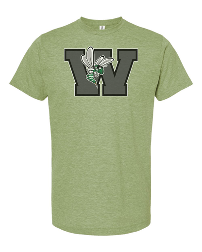 Williamston - Grey - W - Hornet Mascot - Tultex - Heat Transferred - Adult T-Shirt