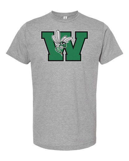Williamston - Green - W - Hornet Mascot - Tultex - Heat Transferred - Adult T-Shirt