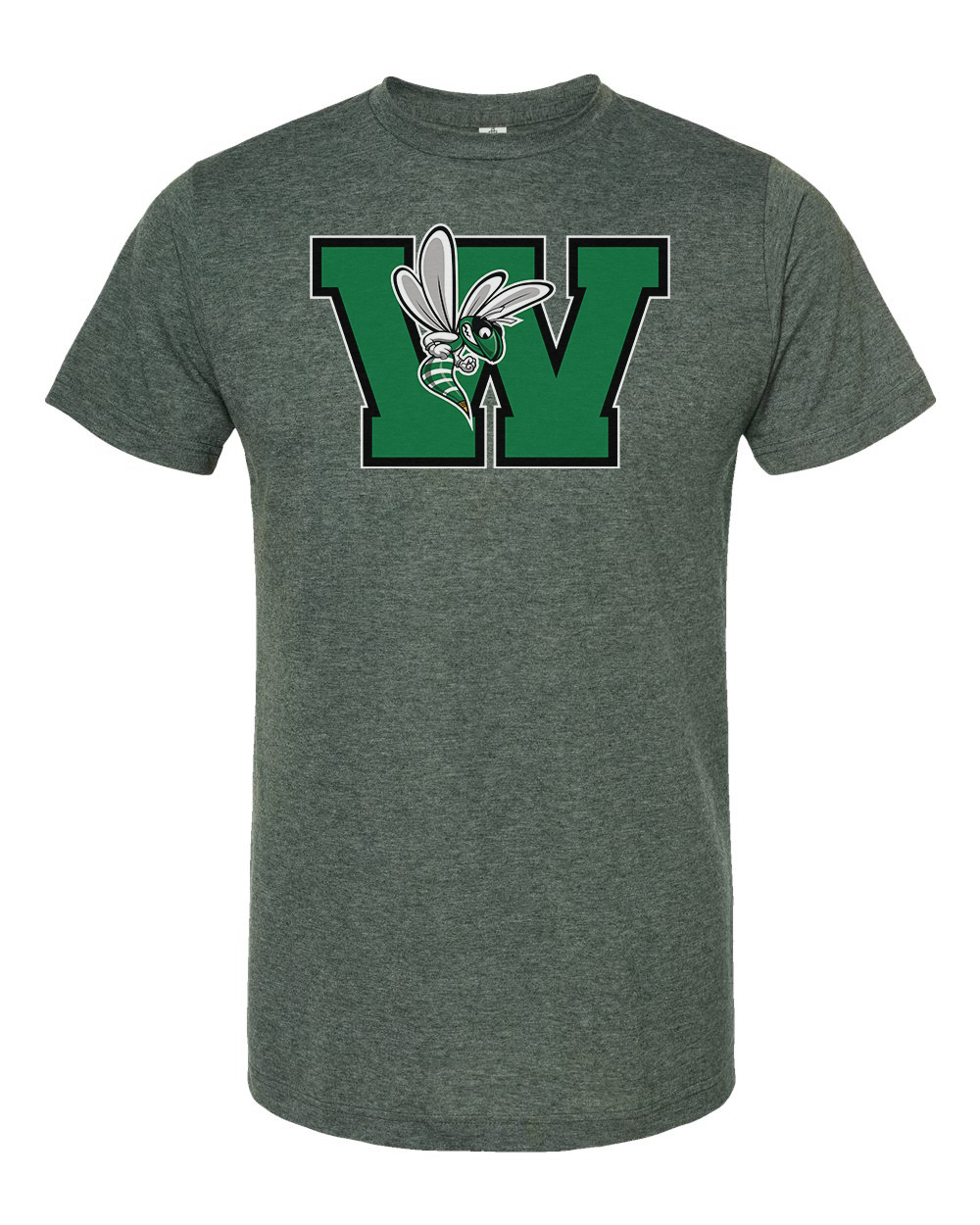 Williamston - Green - W - Hornet Mascot - Tultex - Heat Transferred - Adult T-Shirt