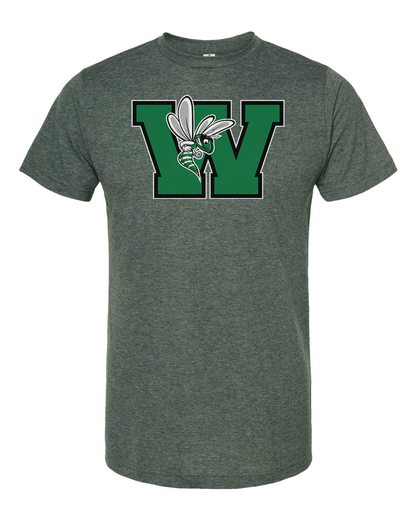 Williamston - Green - W - Hornet Mascot - Tultex - Heat Transferred - Adult T-Shirt