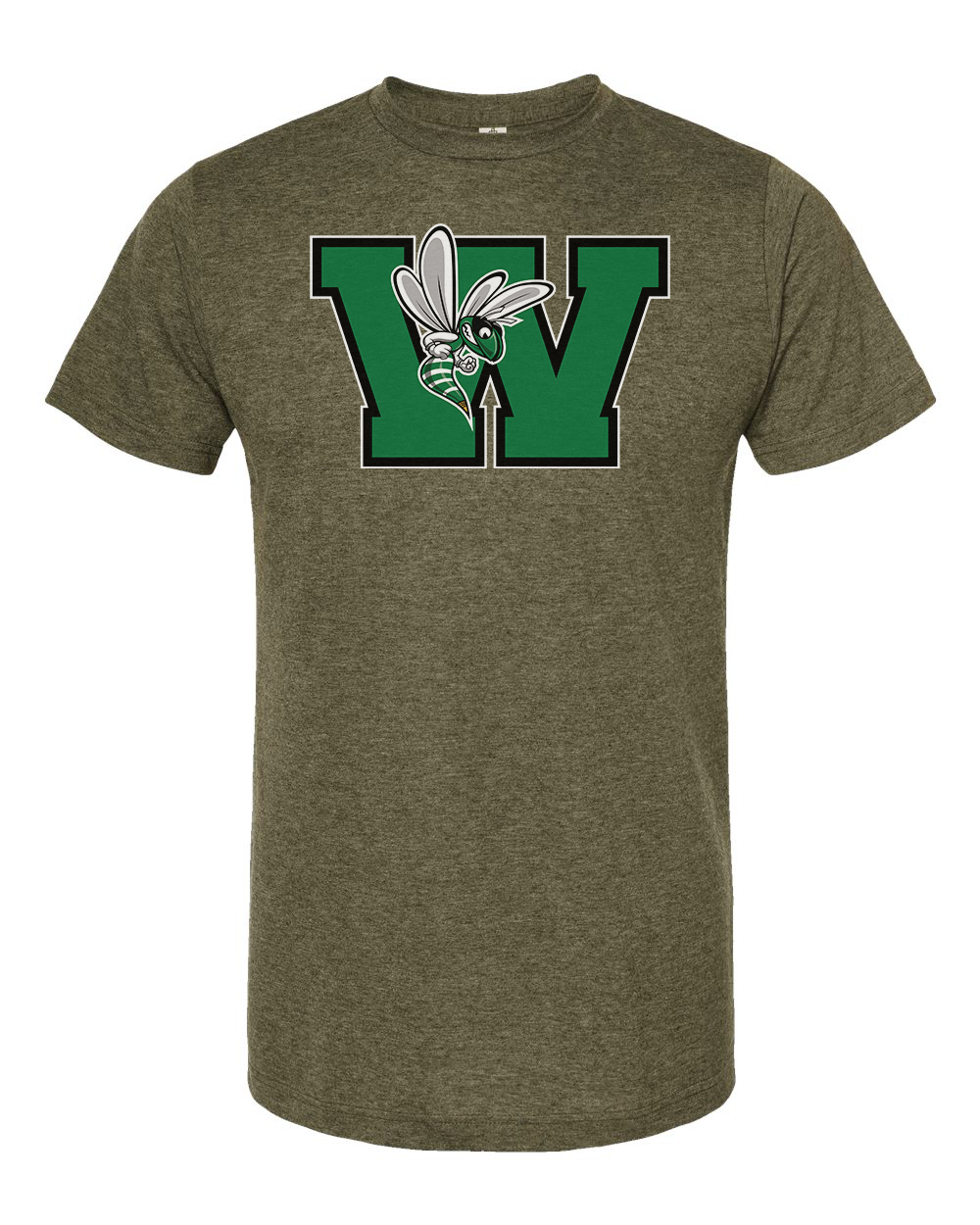Williamston - Green - W - Hornet Mascot - Tultex - Heat Transferred - Adult T-Shirt
