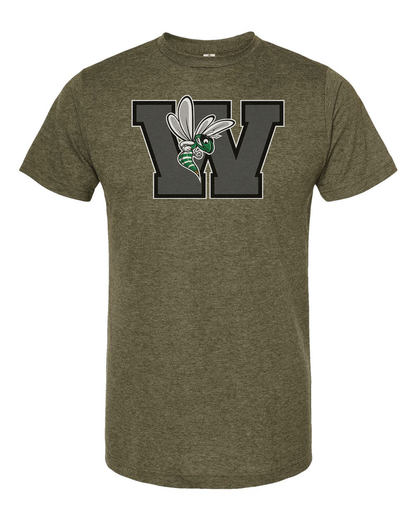 Williamston - Grey - W - Hornet Mascot - Tultex - Heat Transferred - Adult T-Shirt