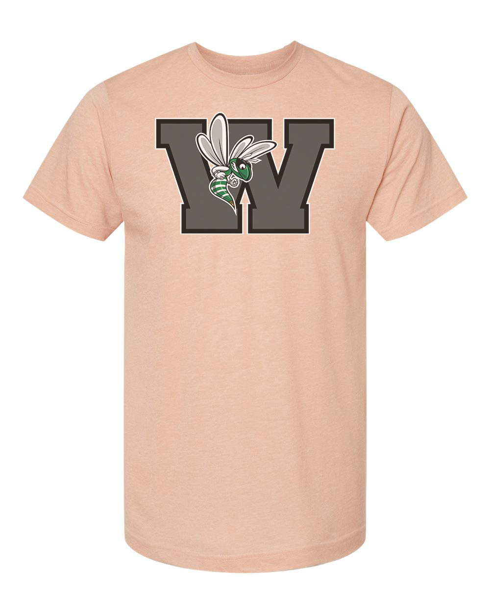 Williamston - Grey - W - Hornet Mascot - Tultex - Heat Transferred - Adult T-Shirt