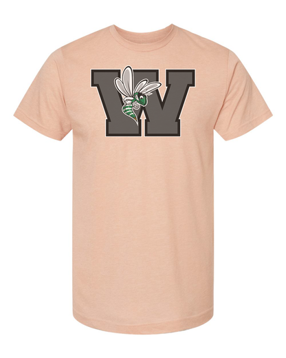 Williamston - Grey - W - Hornet Mascot - Tultex - Heat Transferred - Adult T-Shirt