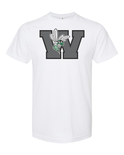 Williamston - Grey - W - Hornet Mascot - Tultex - Heat Transferred - Youth T-Shirt