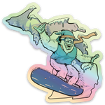 Yeti - Snowboarding  - Winter - Michigan - Waterproof Sticker (3