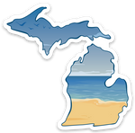Beach - Michigan - Waterproof Sticker (3