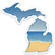 Beach - Michigan - Waterproof Sticker 3" X 3"