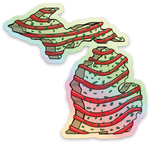 Christmas Cake - Michigan - Waterproof Sticker (3