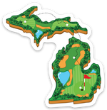 Golf - Michigan - Waterproof Sticker (3